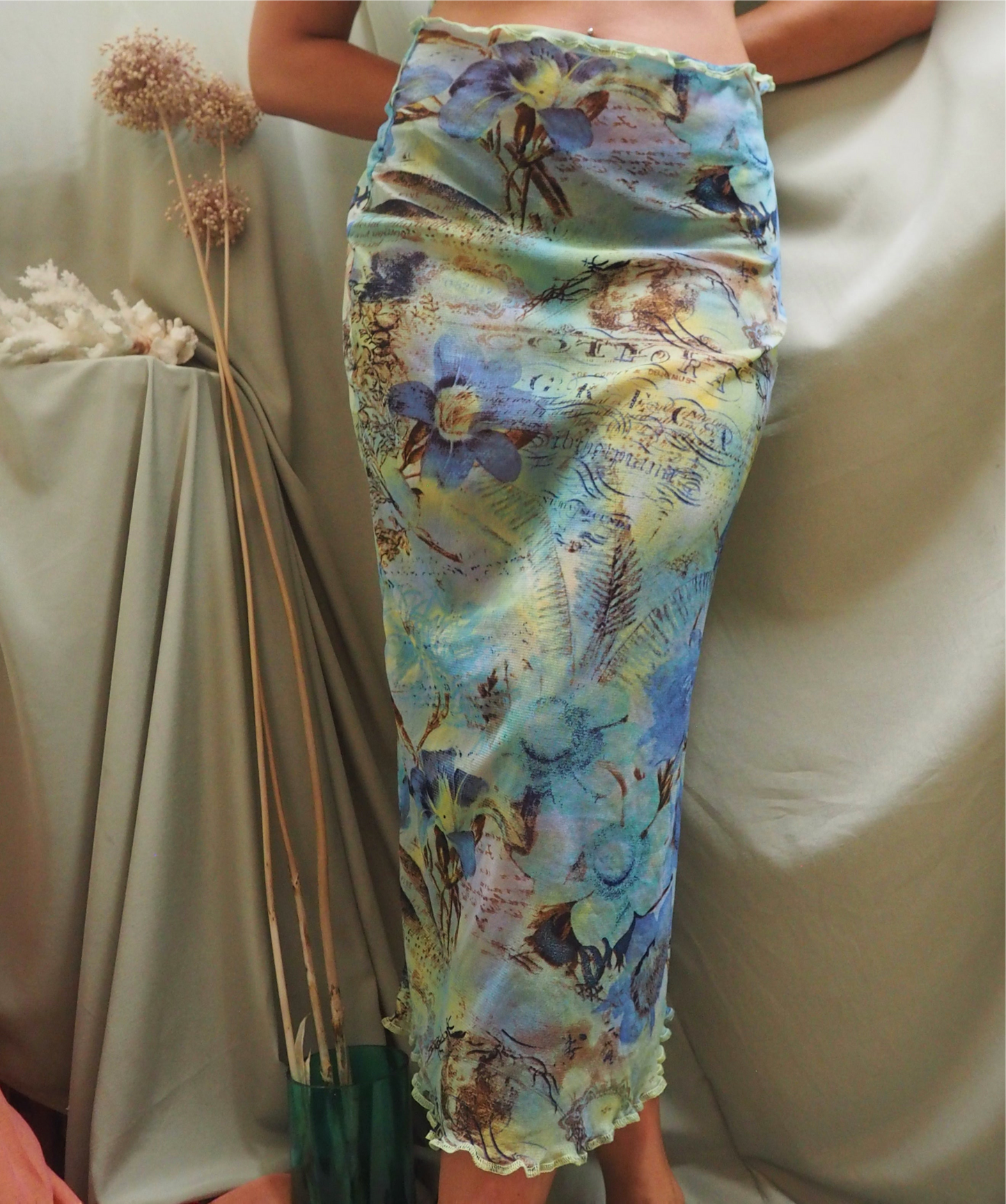 Floral Script Skirt