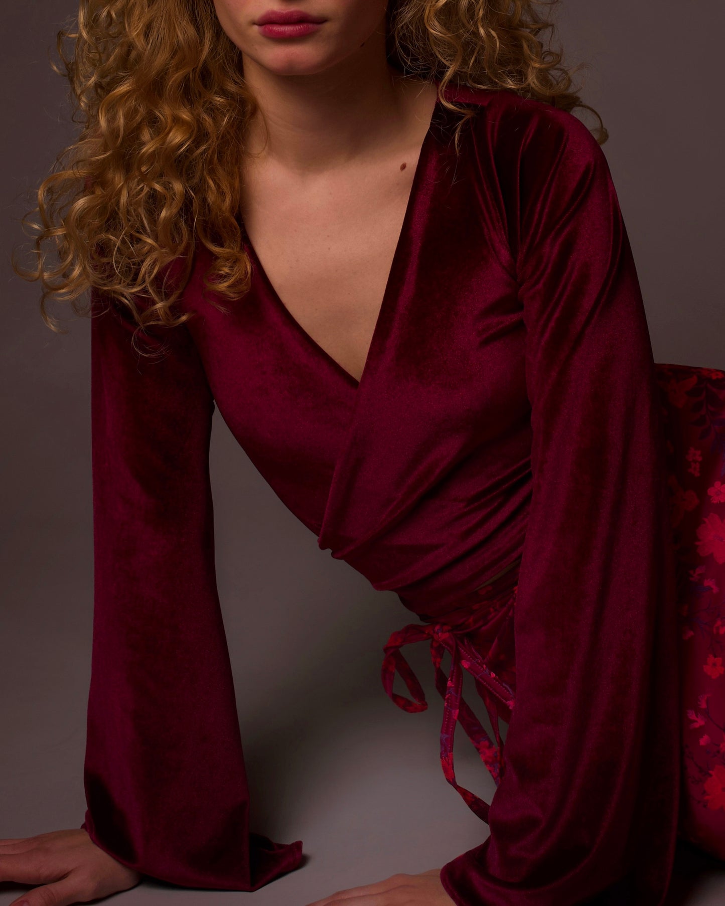 Velvet Wrap Top