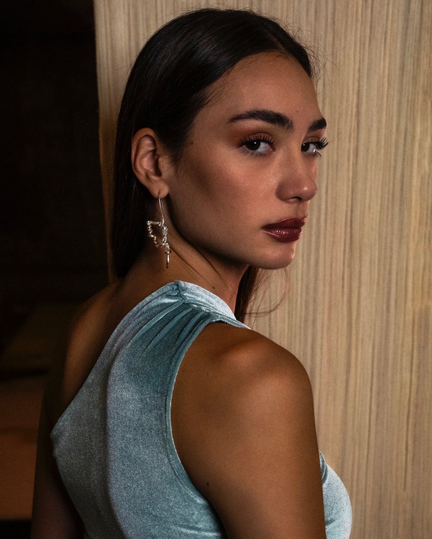 Turquoise Velvet Top