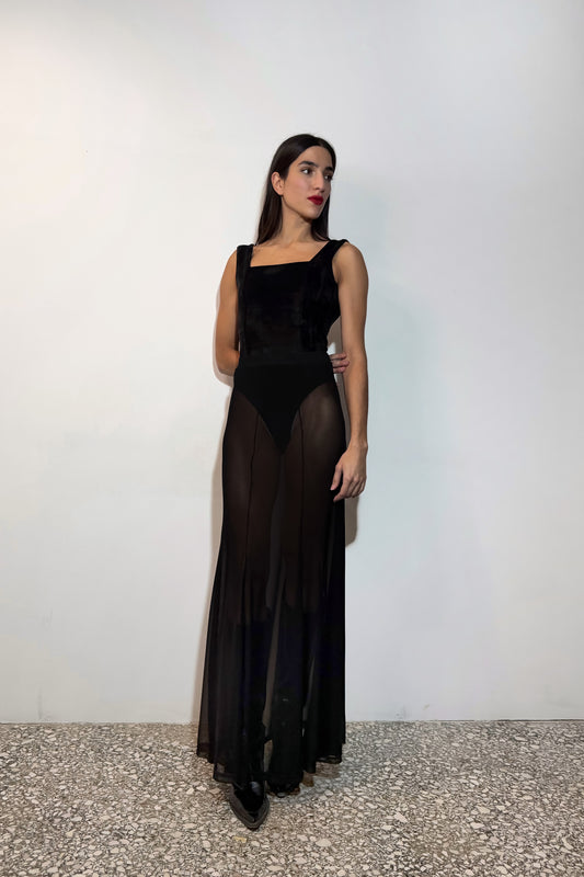 Shadow Leaf Mesh Skirt