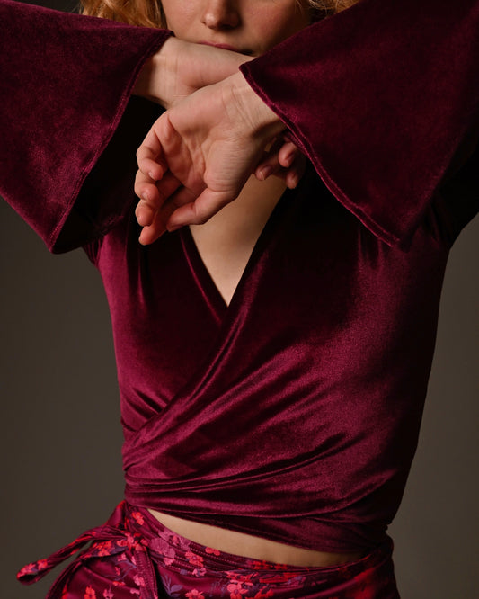 Burgundy Velvet Top