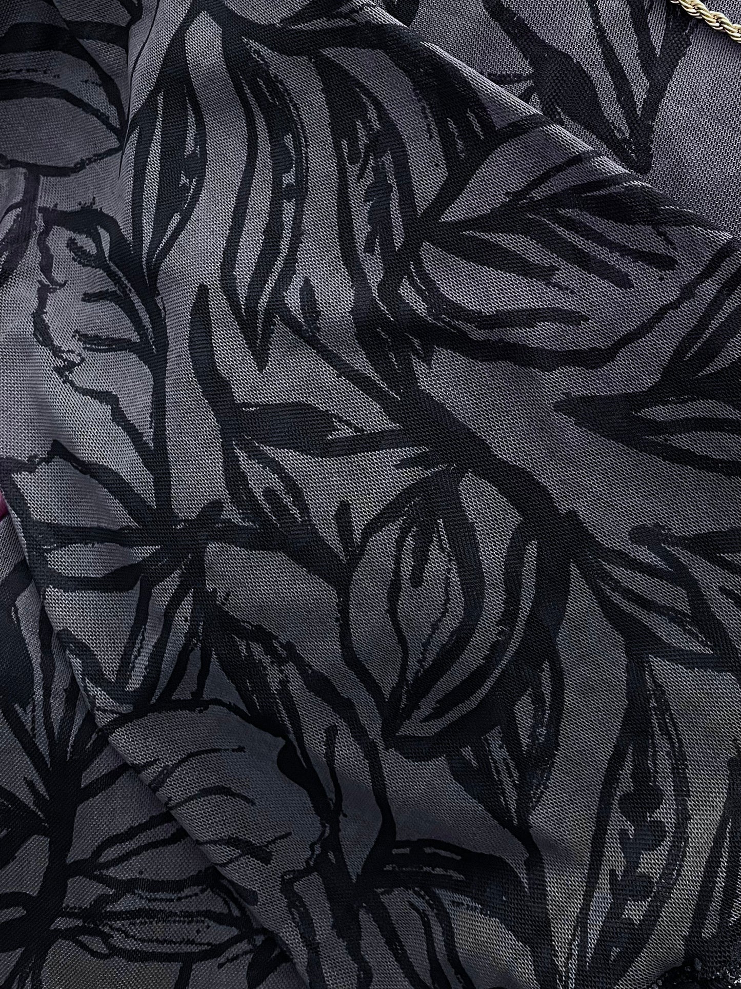 Black leaves dress