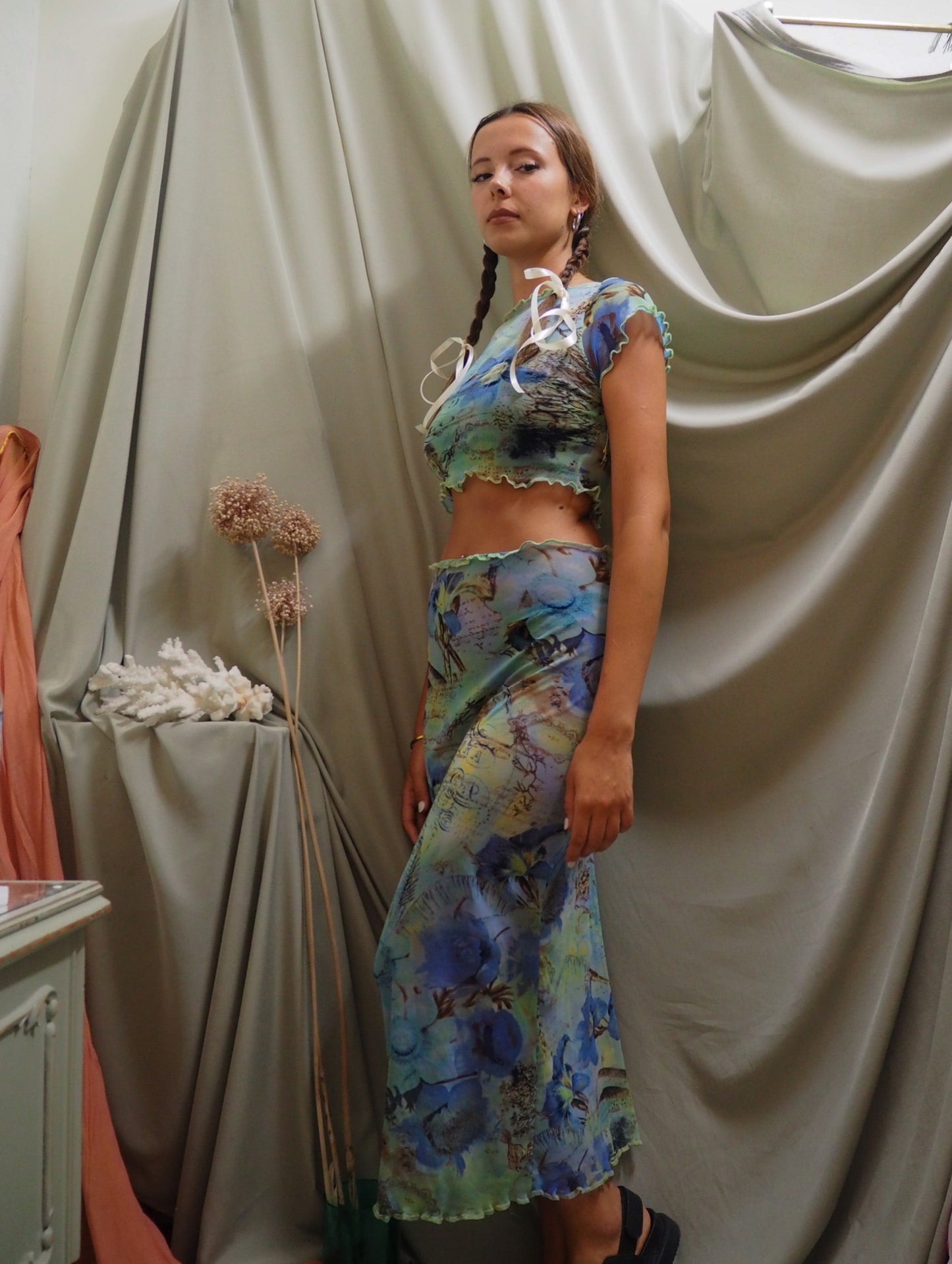 Floral Script Skirt