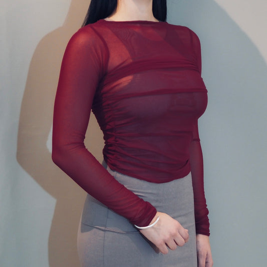 Mesh Top Wine Red