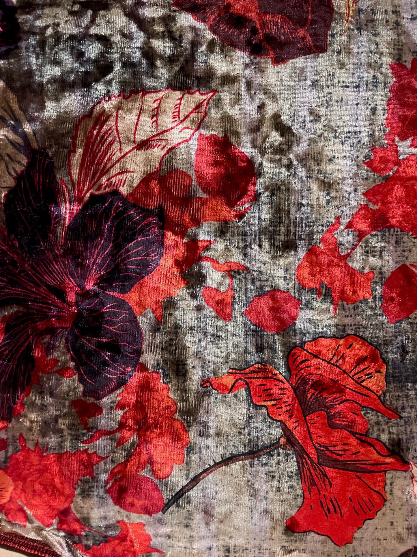 Silver Velvet Flower Top