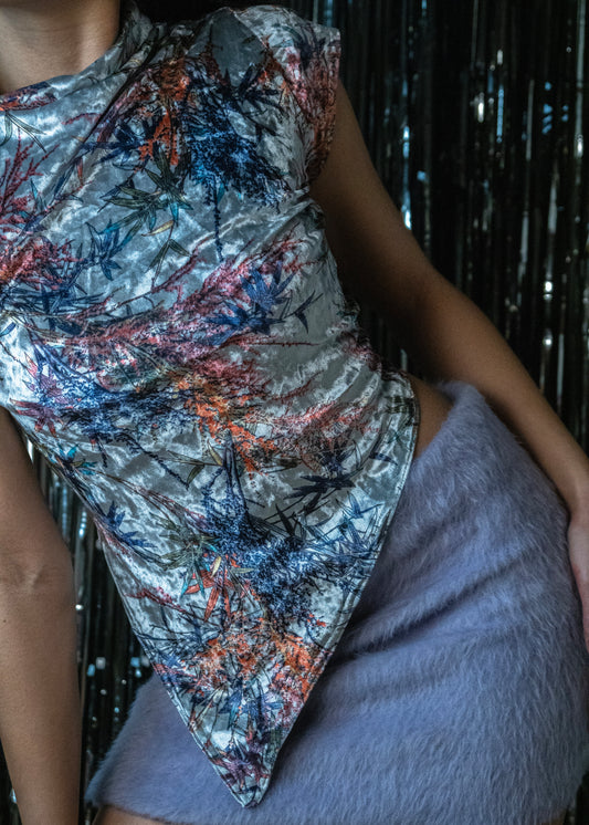 Silver Asymmetrical Top