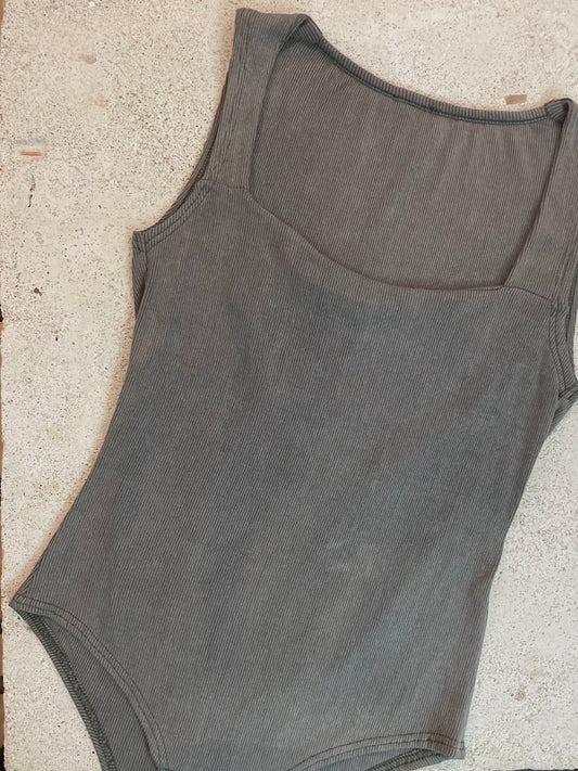 Bodysuit Rib Grey