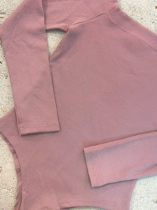 Bodysuit Rib Dusty Pink