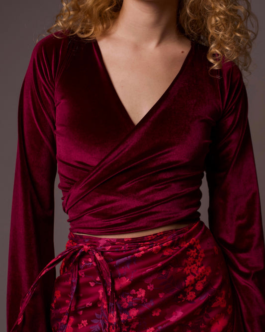 Velvet Wrap Top