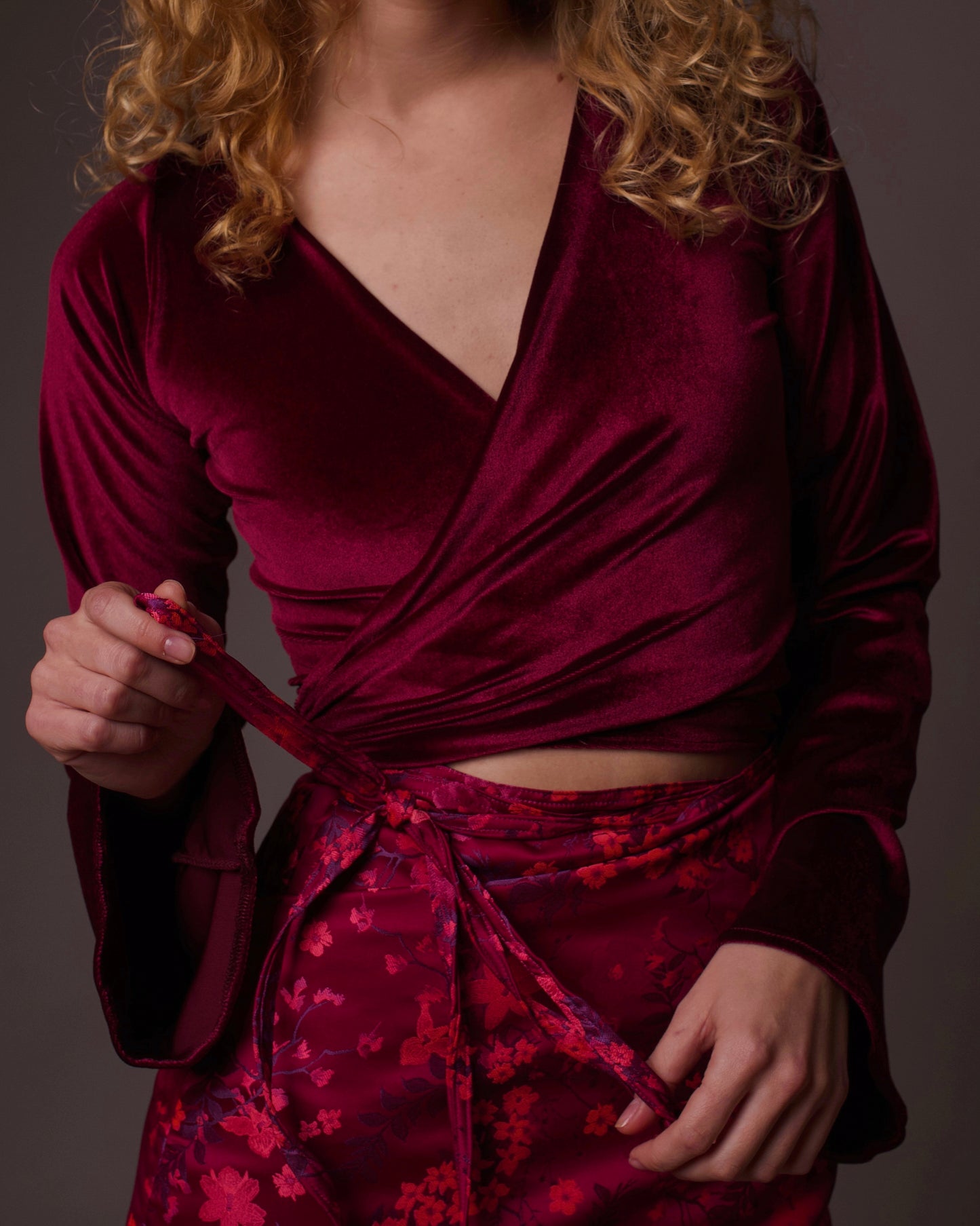 Velvet Wrap Top