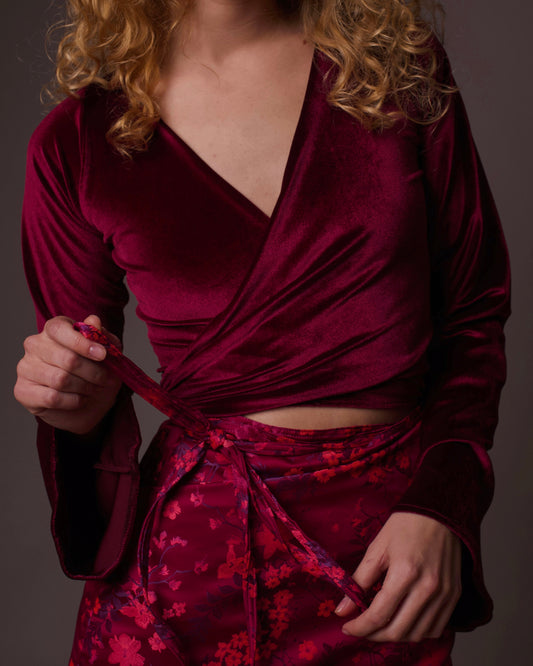 Velvet Wrap Top