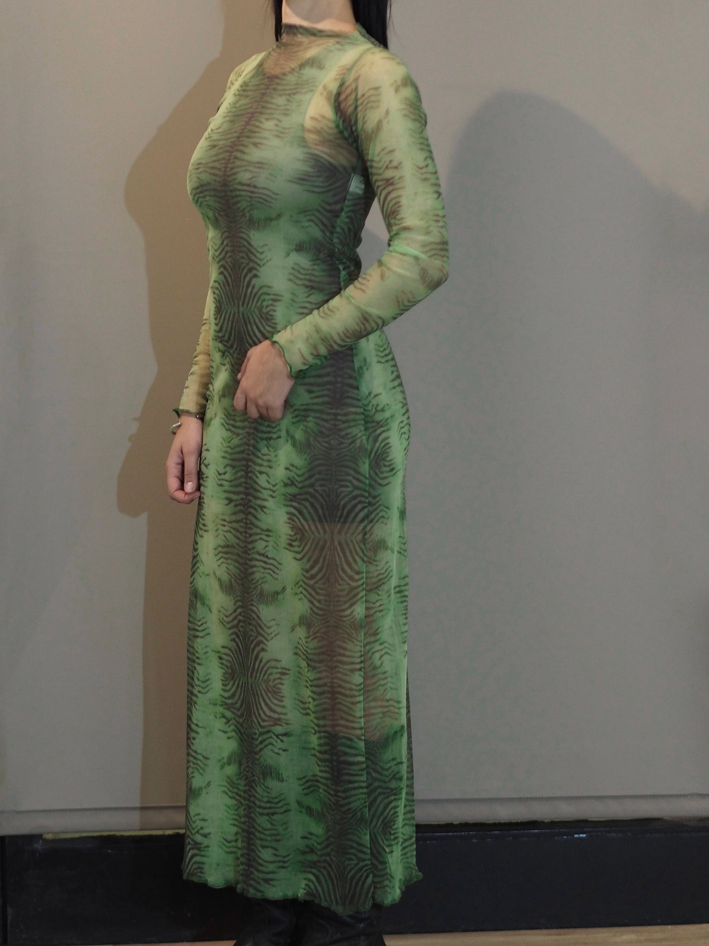 Green Tiger Mesh Dress