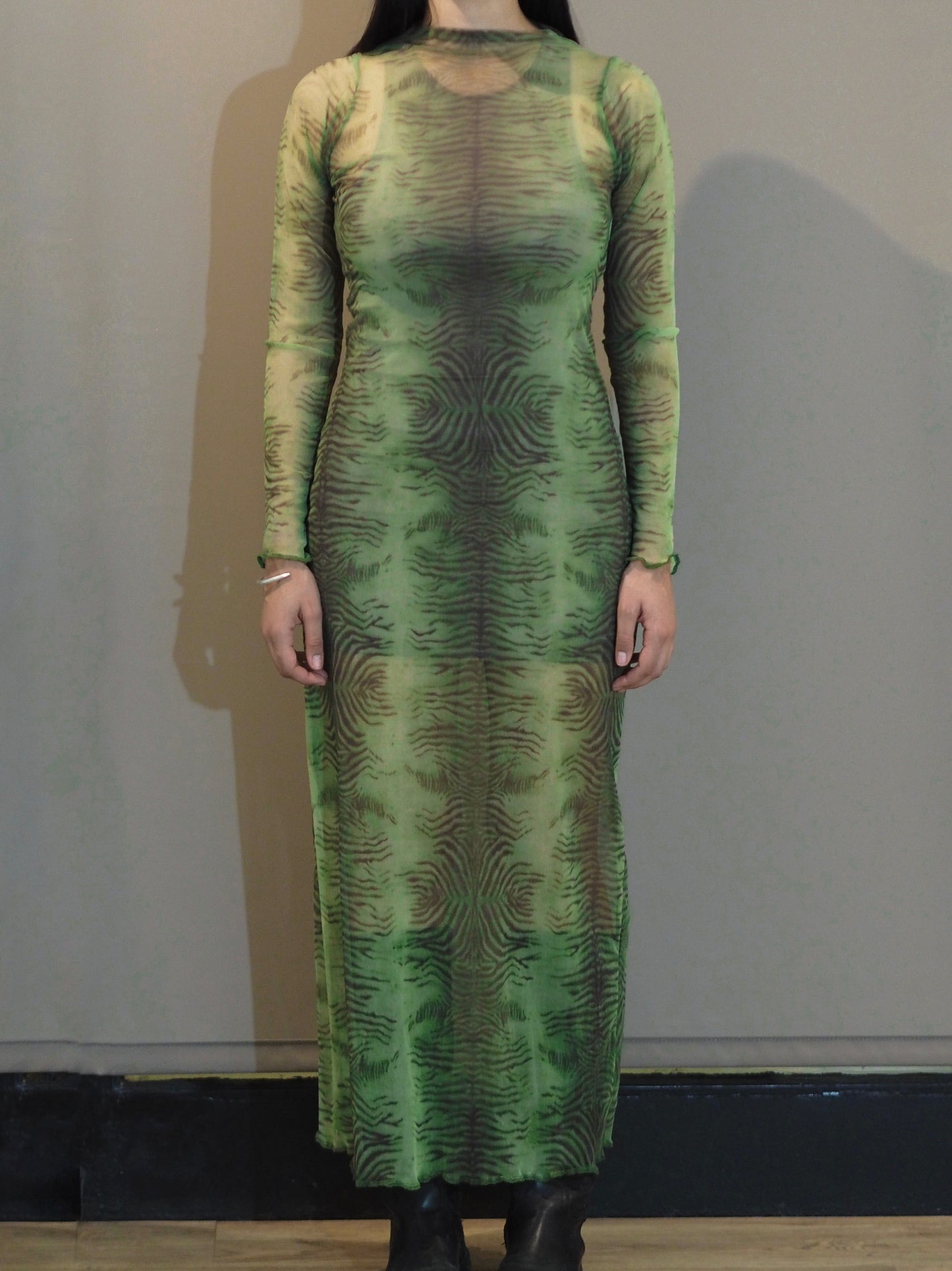 Green Tiger Mesh Dress