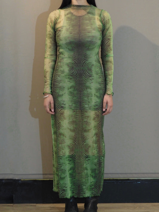 Green Tiger Mesh Dress