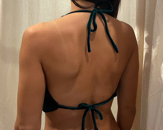 Draped Backless Velvet Top