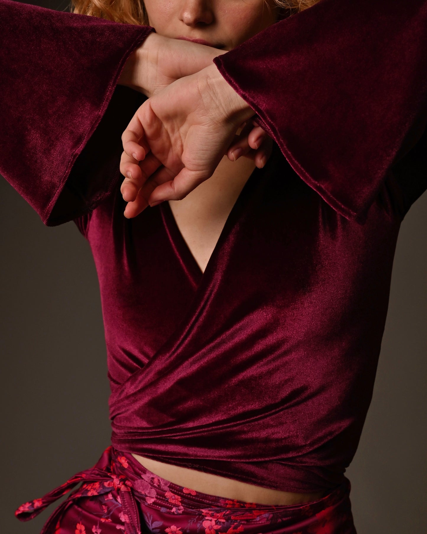 Velvet Wrap Top