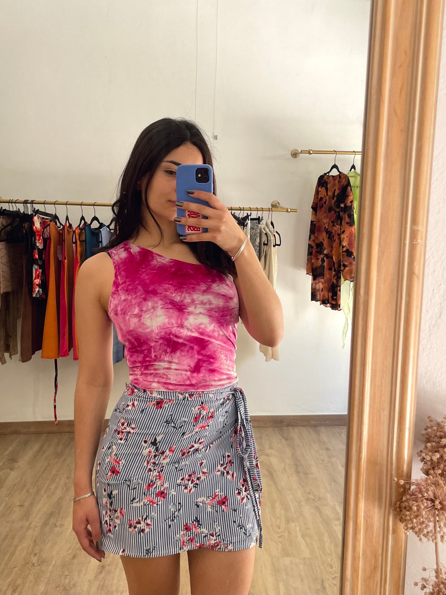 Tie-dye Pink Velvet Top