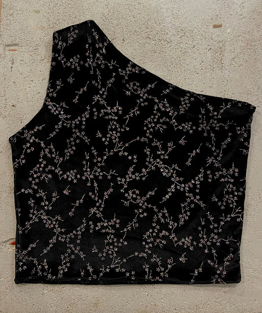 Glitter Flowers Velvet Top