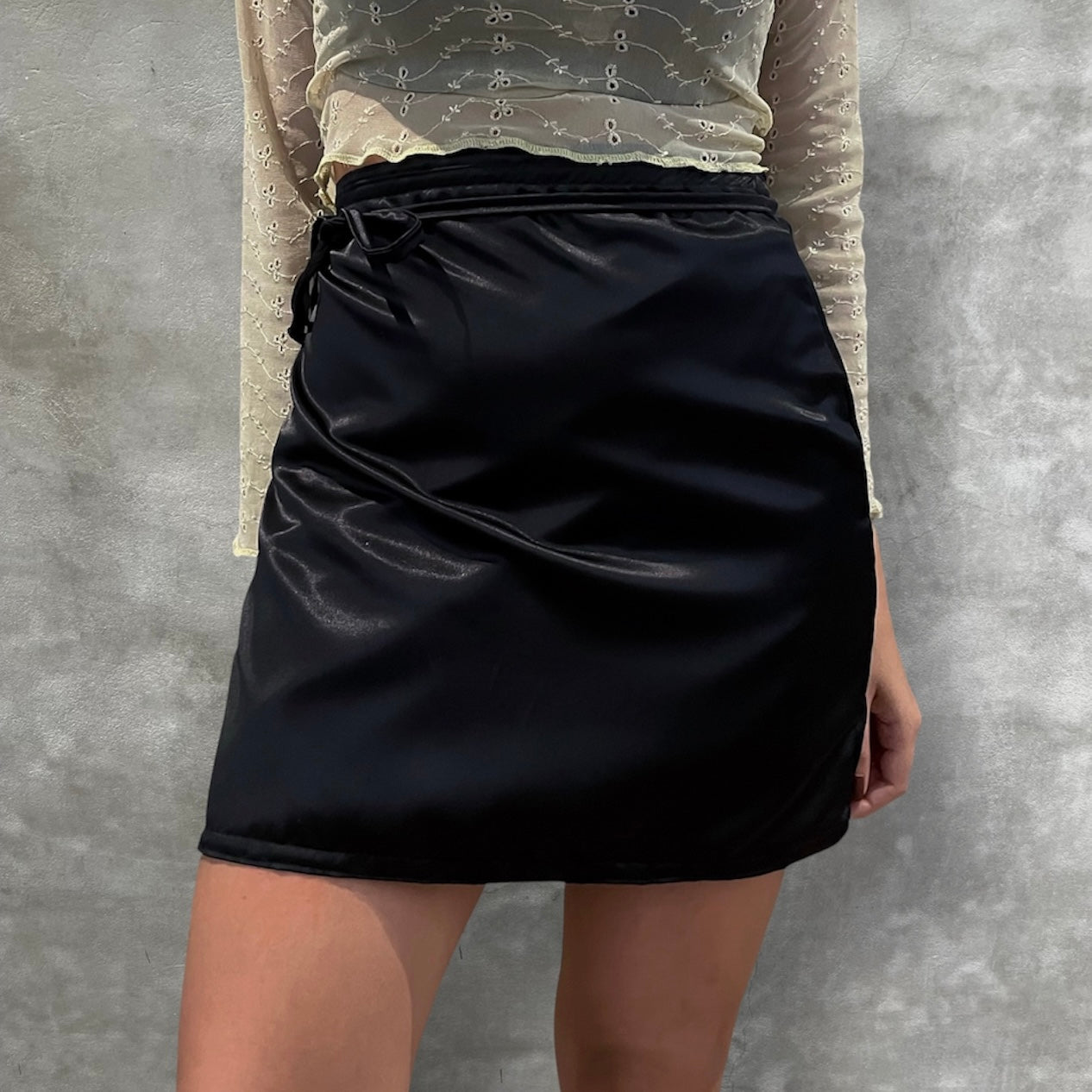 Satin Skirt Black