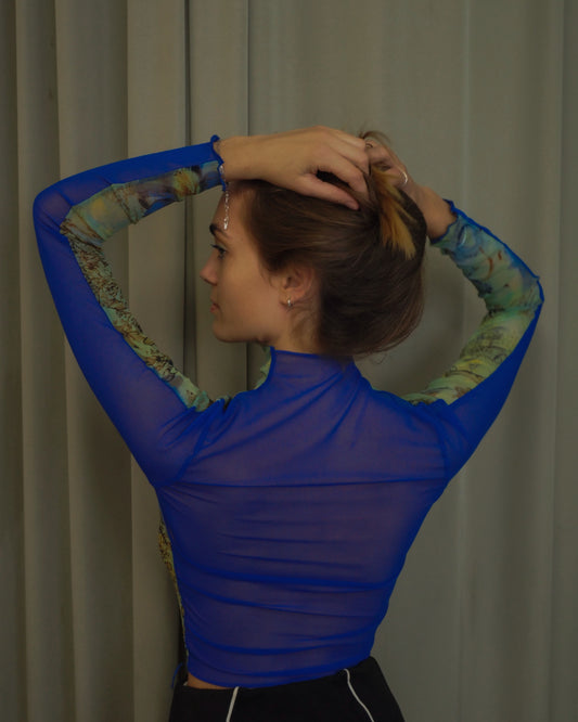 Retro Script Top Blue