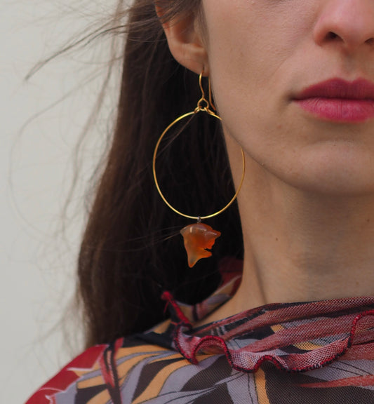 Dolphin Earrings Brown