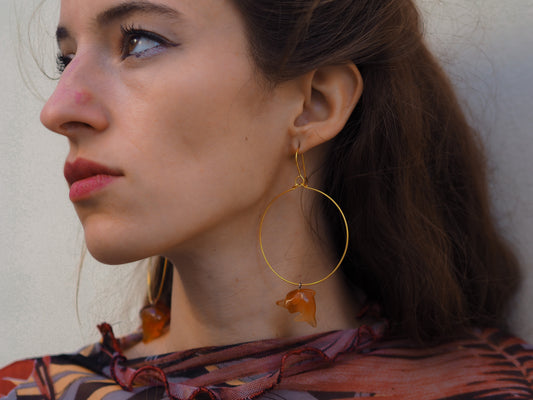 Dolphin Earrings Brown